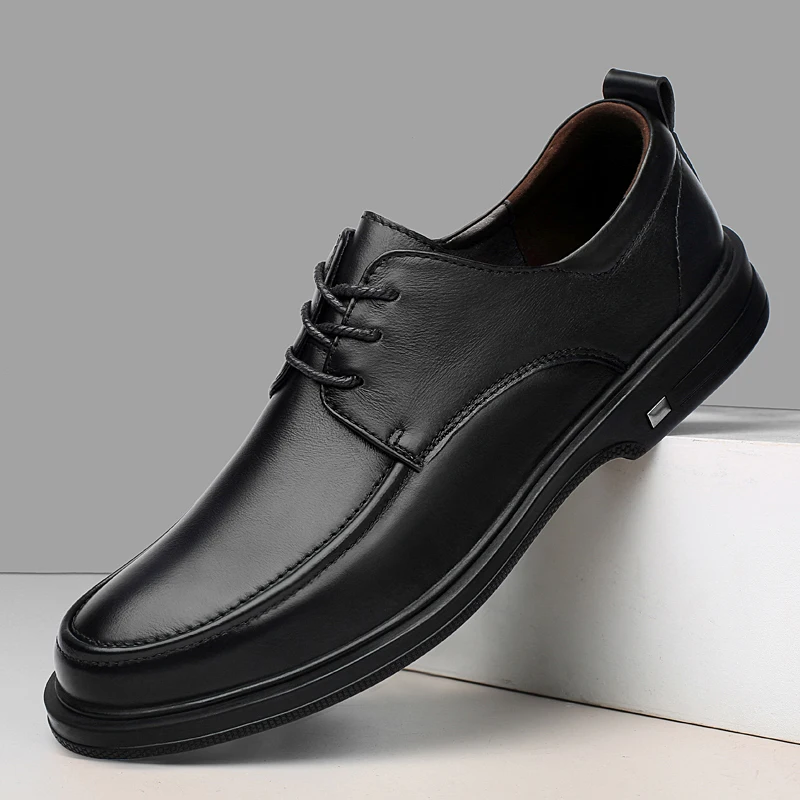 

Oxfords Men Shoes Leather Fashion Casual round Toe Formal Business dress Male Wedding party Shoes men flats Zapatos