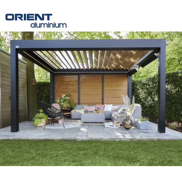 

Hot Sale Aluminium Pergola 4x4 Customized Patio Pergola Metal Gazebo Alu laserminium Pergola Aluminium Outdoor Set