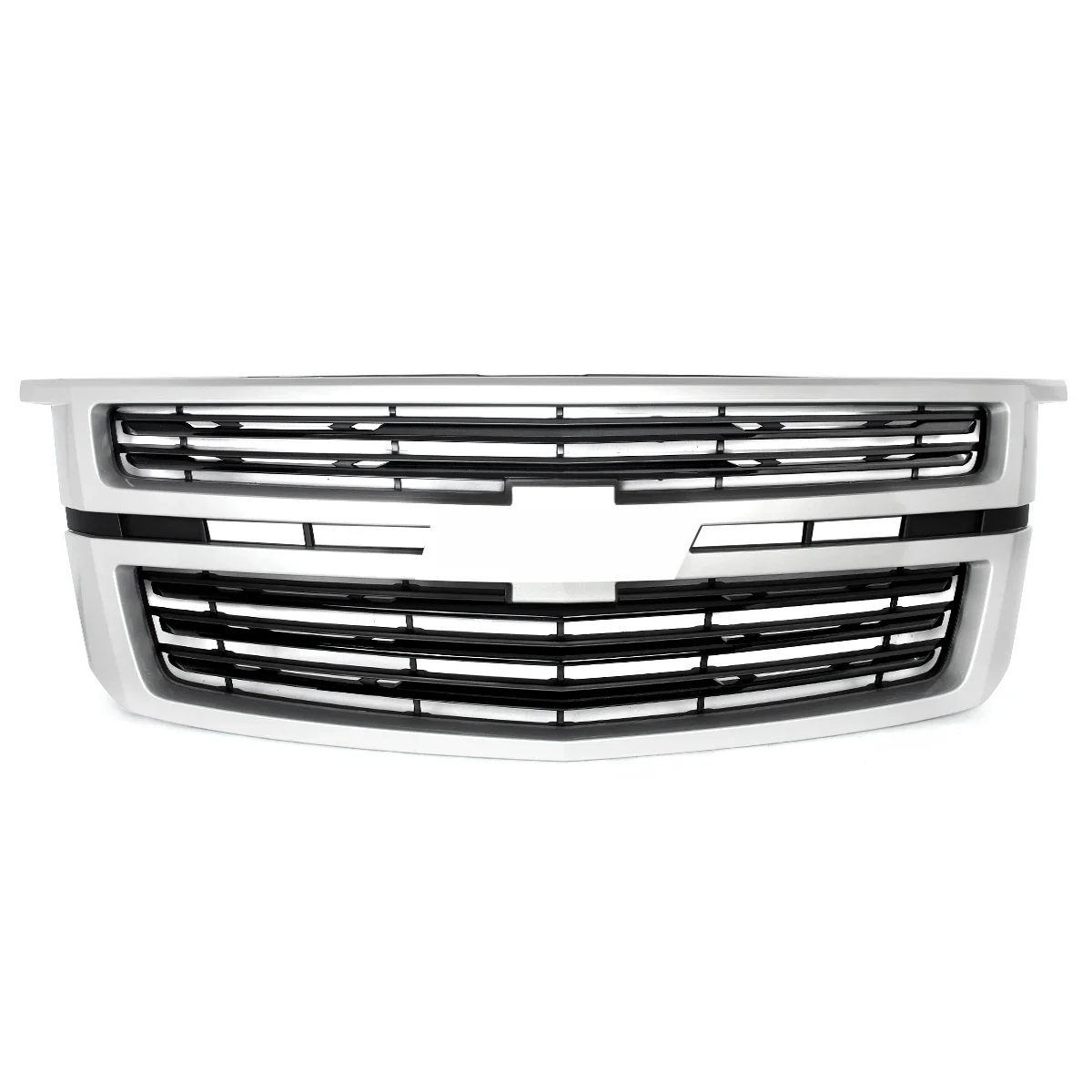 Silver Front Upper Grille For 2015-2020 Chevy Tahoe/Suburban LTZ Style Front Bumer Grille Hood Grills Modified Grill Accessories