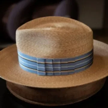 

New Fedora Straw Hat with Wide Striped Band, Woven Sun Hat for Men Women