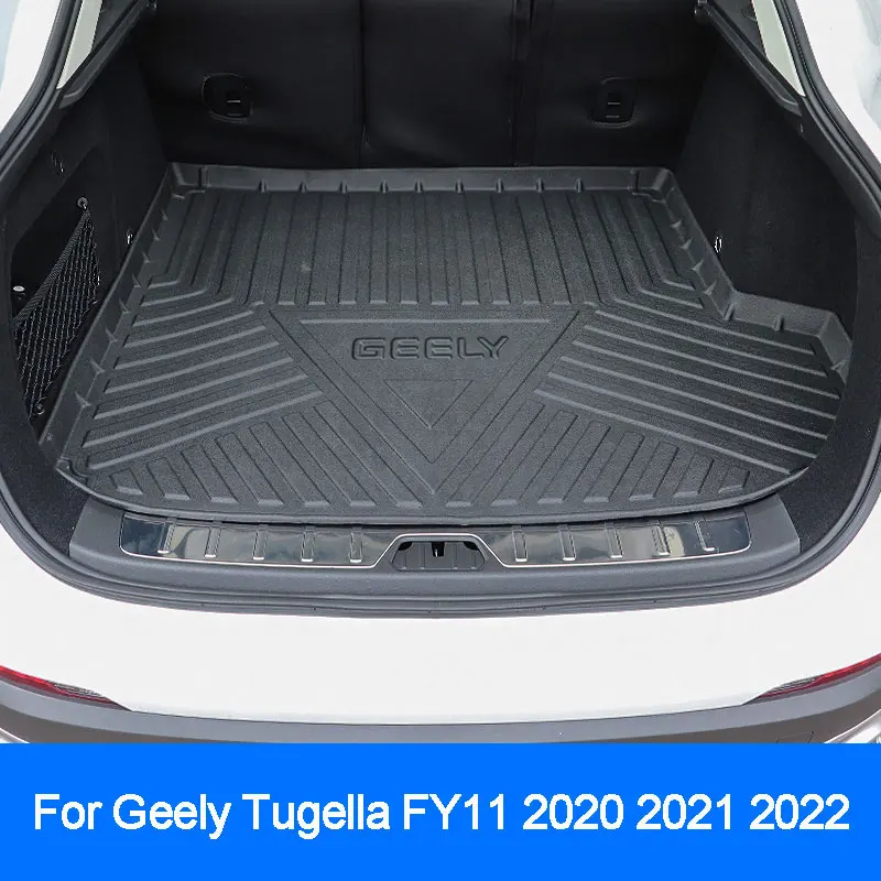 

For Geely Tugella FY11 2020 2021 2022 Cargo Liner TPO Black Waterproof Durable Car Mat Protection Car Carpet Accessories