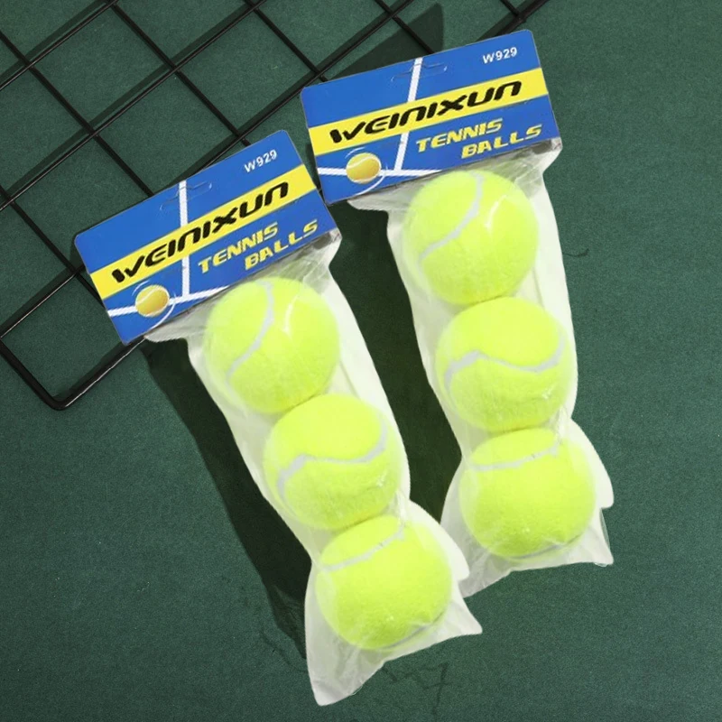 3pcs Training Tennis Balls Portable Package High Stretch Practice Recreational Tennis Balls