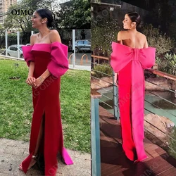 OIMG Red/Pink Bow Evening Dresses Party Dresses Custom Sleeveless Prom Dress Blue Formal Occasion Prom Gowns 2023 Women