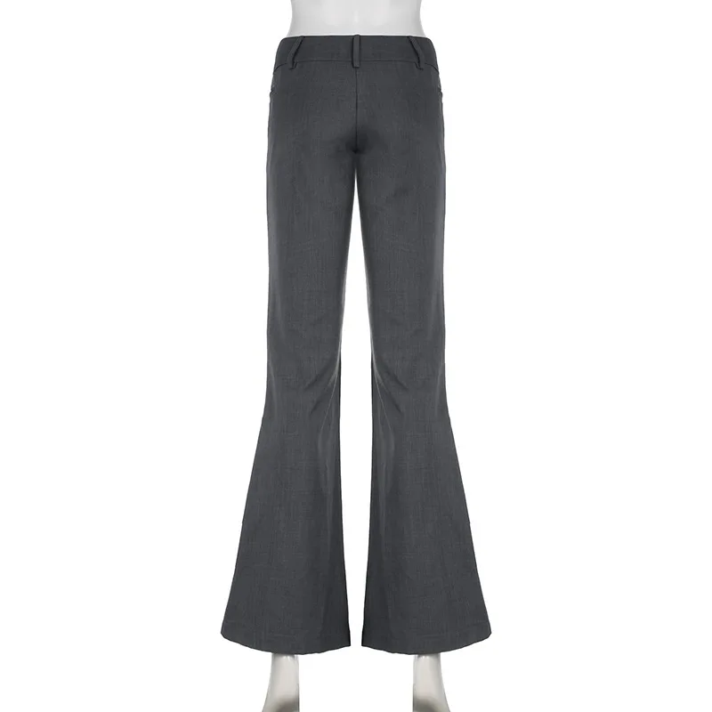 BKLD American Style Vintage Pants Commuting Low Waist Straight Leg Flare Pants Slimming Fashion Casual Suit Trousers For Women