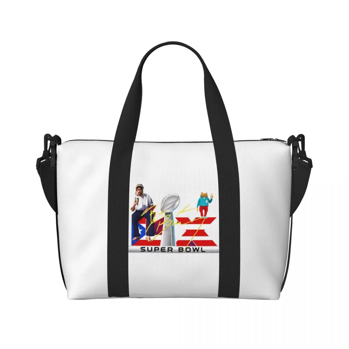 

Дорожная сумка Bad Bunny с флагом Пуэрто-Рико, спортивная сумка Benito Bowl, полиэстеровая спортивная сумка, большая модная сумка, сумка для фитнеса для мужчин и женщин