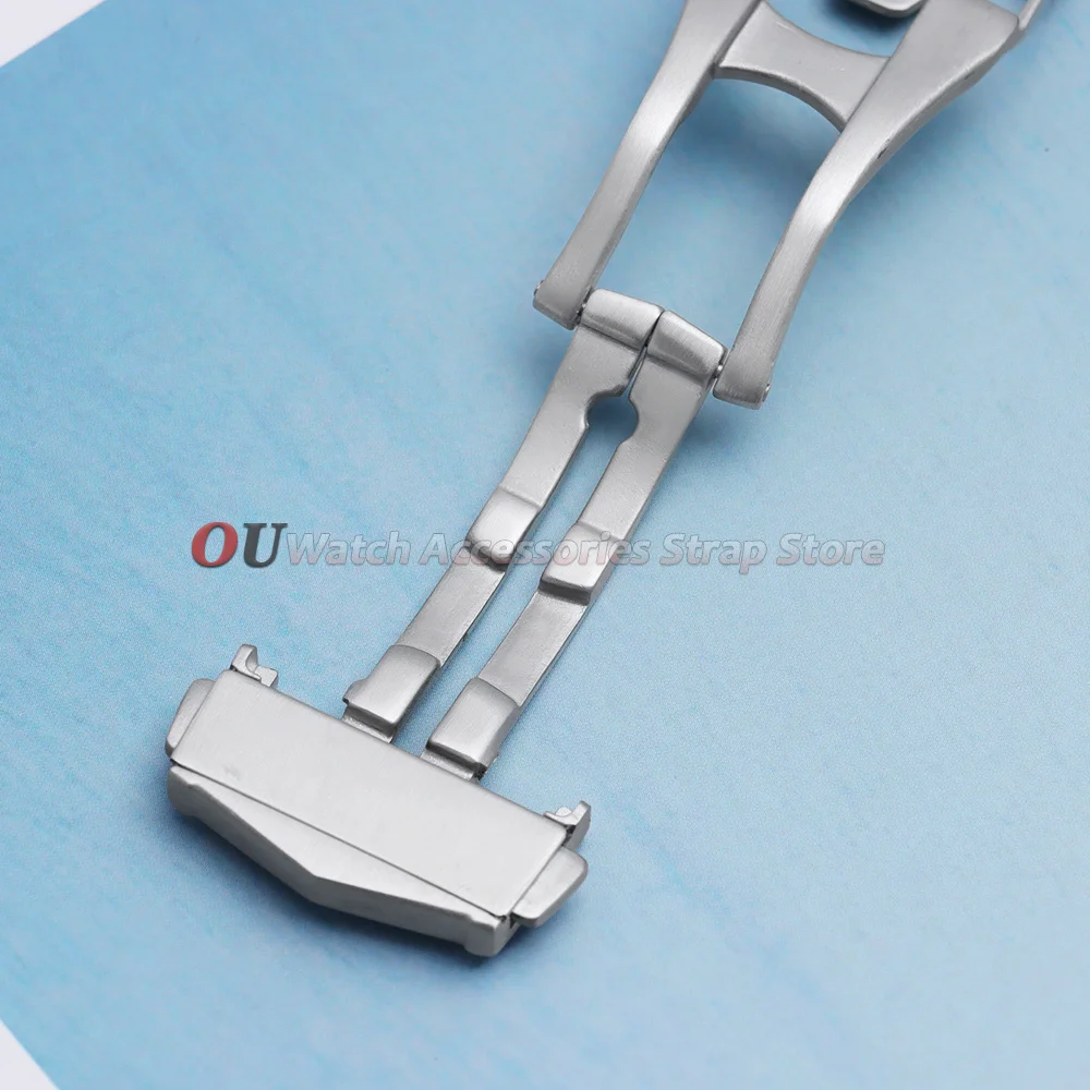 Polierte/Matte Edelstahl-Faltschließen 18mm 20mm für Omega Faltschließe Uhrenarmband-Verschluss für Seamaster Speedmaster – Detail 9