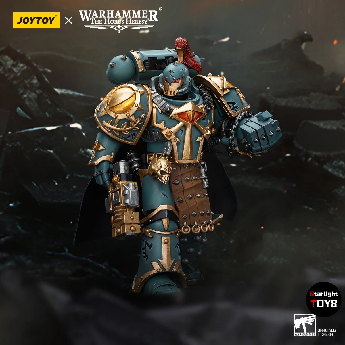 

【24 Hours Delivery】JOYTOY 40K Sons of Horus Legion Praetor with Power Fist Model Toy 1/18 Action Figure