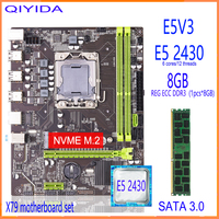 Qiyida X79 motherboard Set with LGA 1356 Xeon E5 2430 CPU 8GB 1600MHz 12800R DDR3 REG ECC Memory Ram