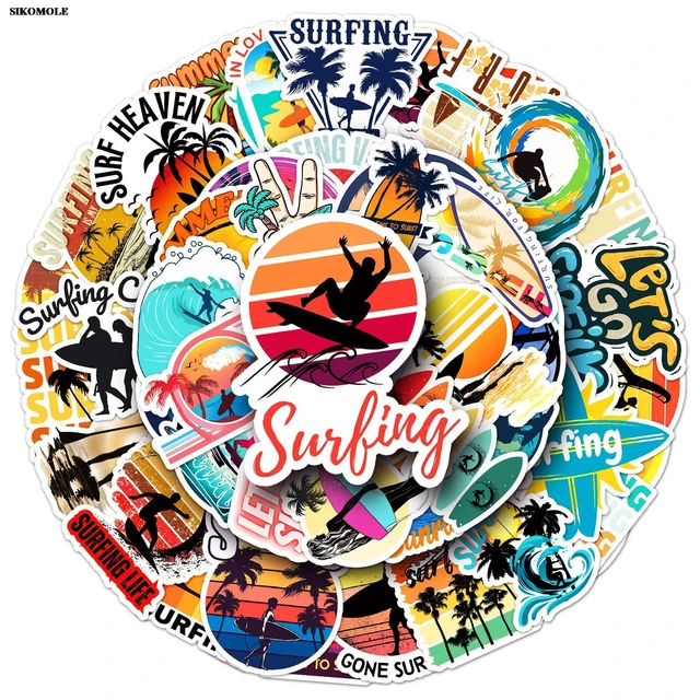 10/30/50 sztuk Cartoon letnie naklejki surfingowe plaża Surf dla dziecka DIY pamiętnik Laptop bagaż deskorolka zabawki naklejki naklejka Graffiti