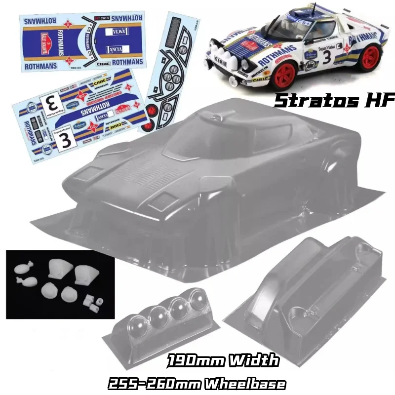 1/10 Stratos HF RC Body Rally PC Shell 190mm Width 260mm Wheelbase 3D Lampshade No Painted Body RC Hsp Hpi Trax Tamiya LC