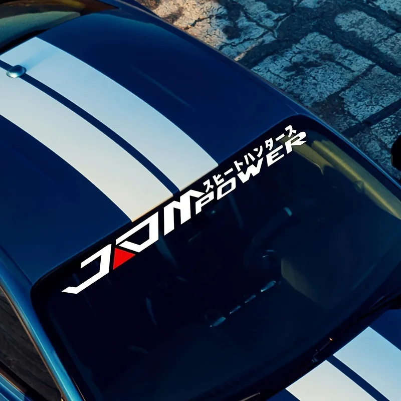 Windschutzscheibenaufkleber im JDM-Stil – großer 98,5 cm großer Vinyl-Aufkleber (wasserdicht, lichtecht) für die Autodekoration