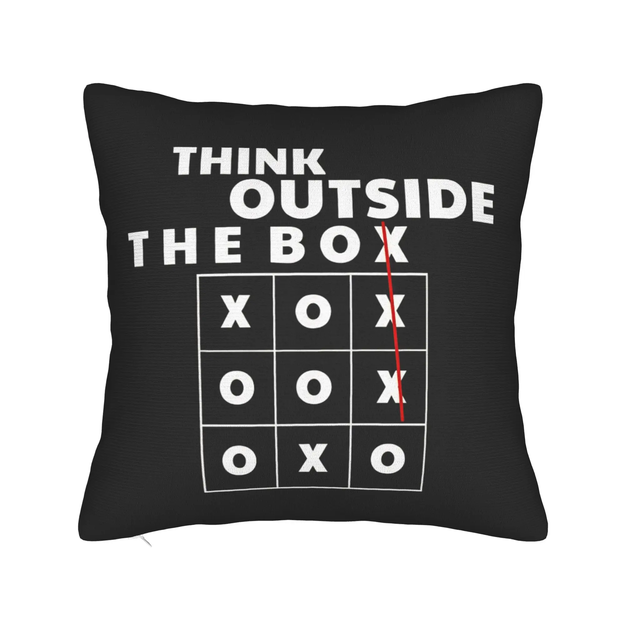 Think Outside the Box Tic Tac Toe Pillow Cover  Soft Cushion Cover Kawaii Pillow Case For Living Room Sofa