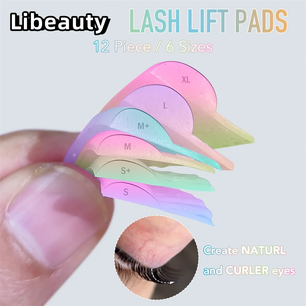 Libeauty 6 pares de silicone cílios suprimentos perm almofada pegajoso lash lift escudo modelador de cílios acessórios maquiagem e ferramentas de beleza