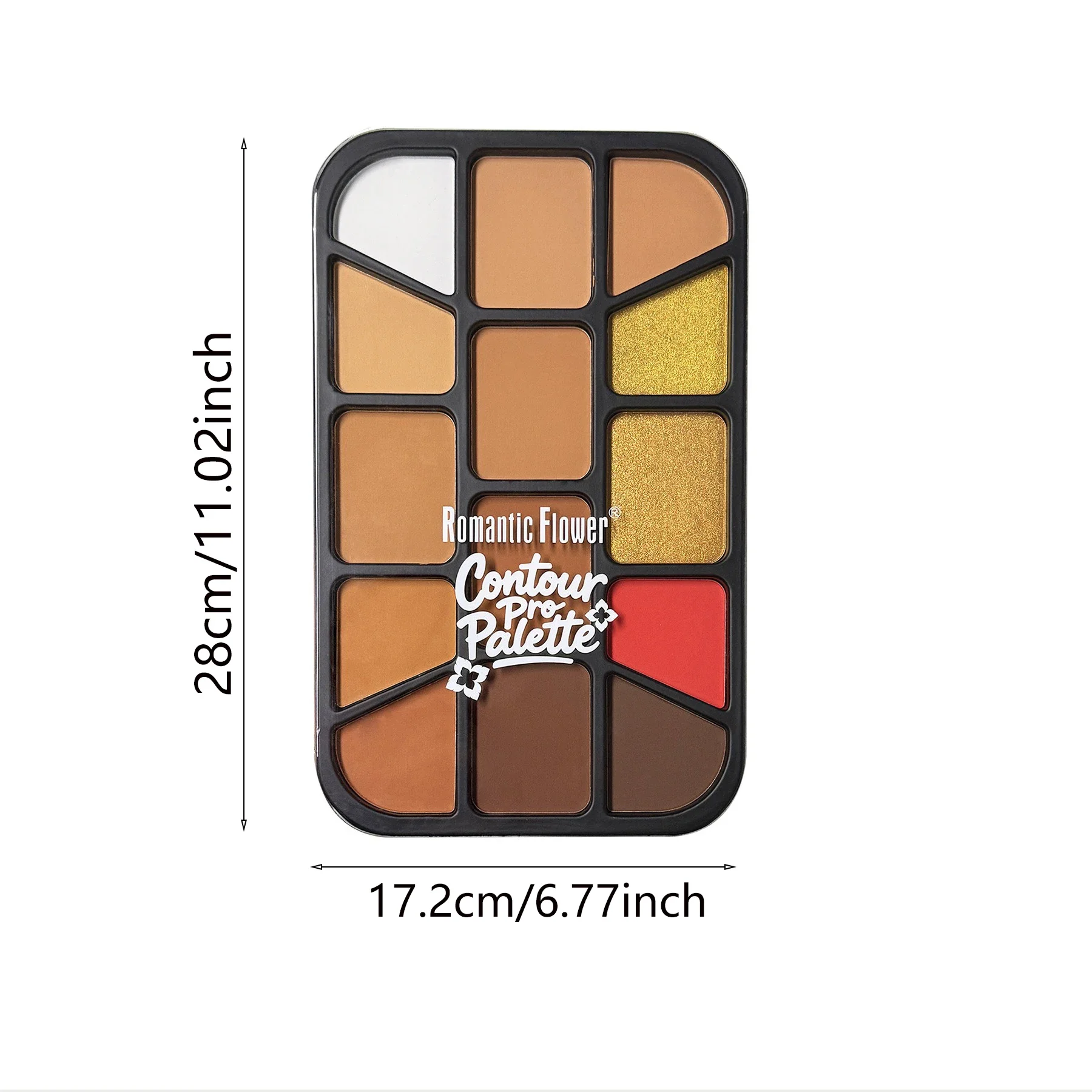 14-in-1 Highlighter Blush Contour Palette Waterproof Long-Lasting Facial Makeup Needs All Cover Fine Powder