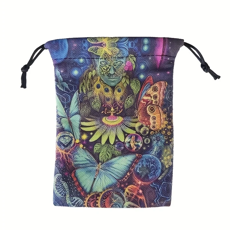 1pc Butterfly Color Tarot Tablecloth Birthday Small Item Gift Drawstring Bag Tarot Oracle Card StorageBag 18x22cm