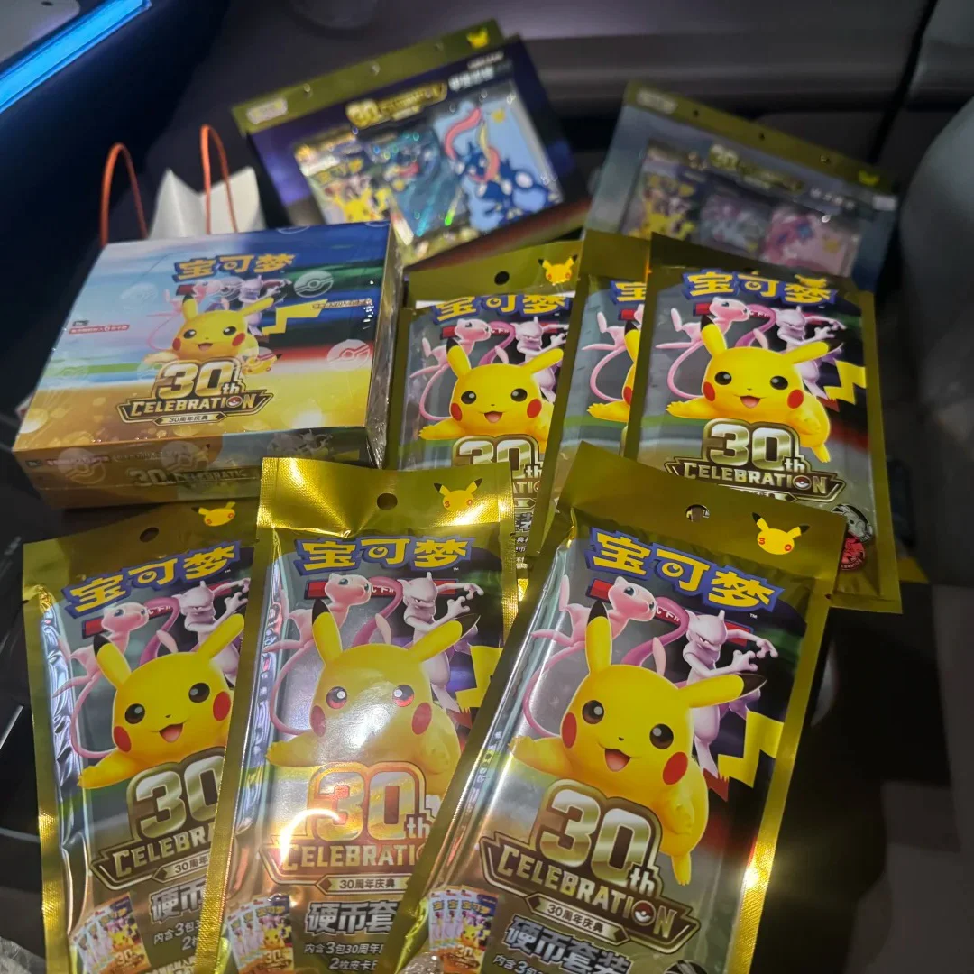 In Stock Official Pokemon Cards 30th Anniversary Celebration Coin Set FUR Simplified Chinese Version PTCG Collection Card Gifts