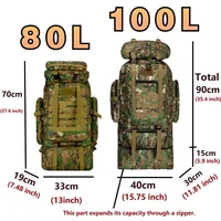 80L/100L  Mountaineering Bag Climb Bag Tactical Backpacks Large Backpack Outdoors Hiking Camping Travel Bags - Image 2