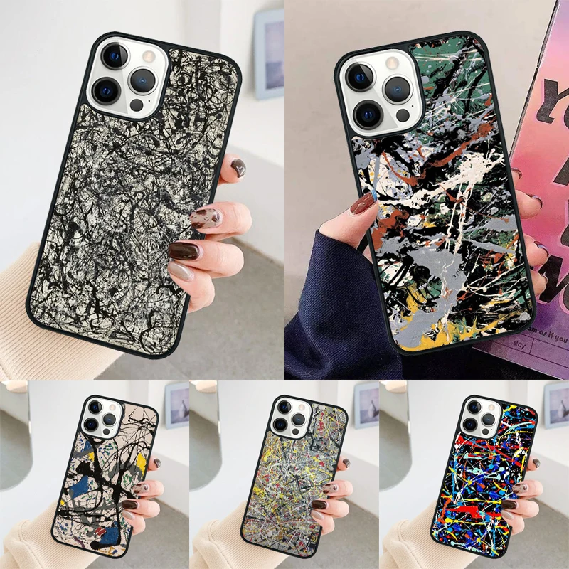 Jackson Pollock Free Form painting phone case Cover For iPhone 14 15 16 Pro Max SE 2020 coque For apple 11 12 13 Pro 8 Plus