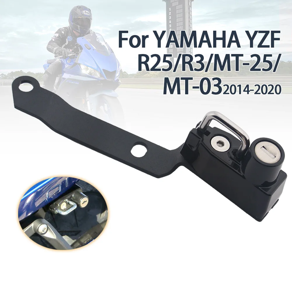 Motorcycle Helmet Lock Kit For YAMAHA YZF R25 R3 MT-25 MT-03 Helmets Security Anti-Theft Lock Rust-Proof Sturdy Aluminum