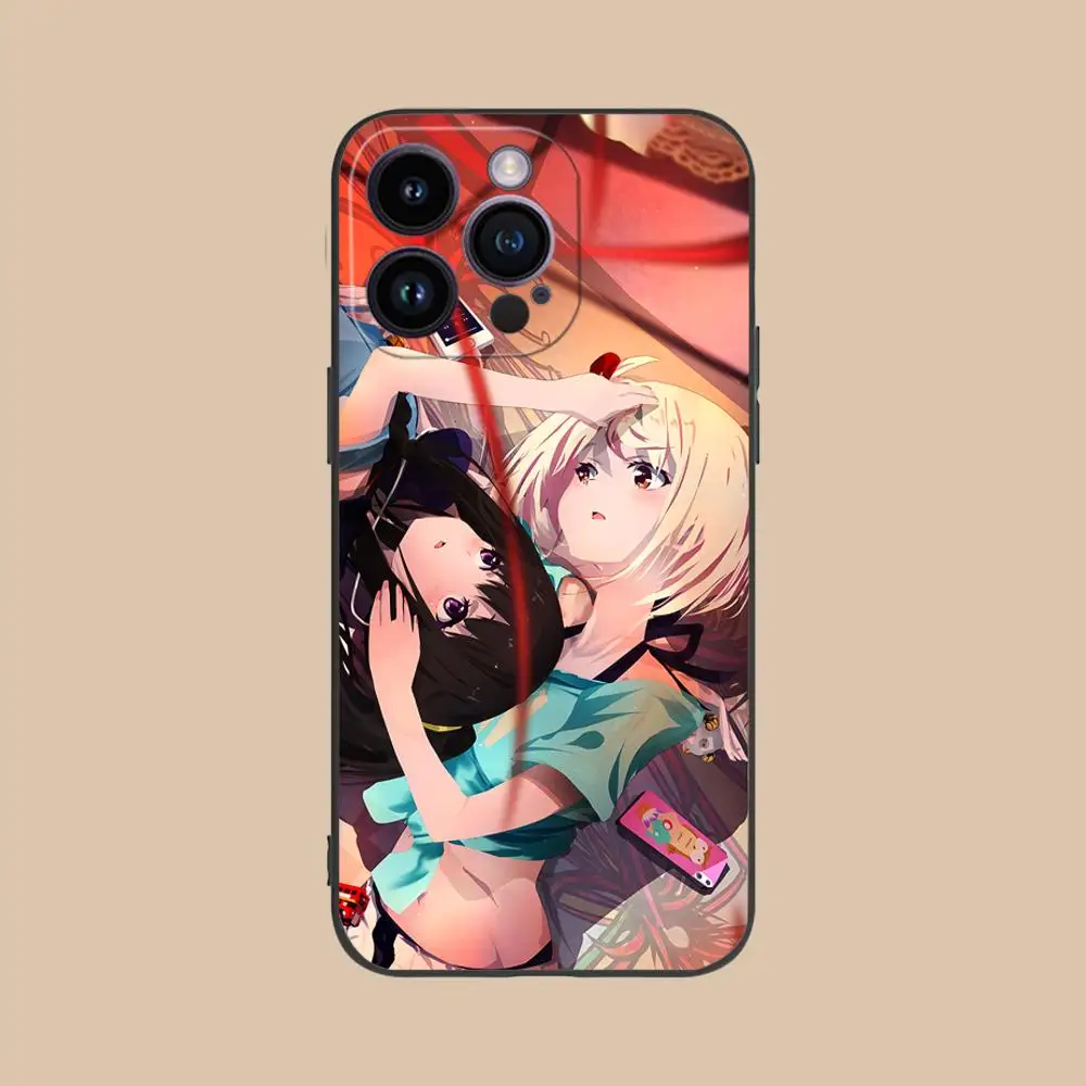 Casing Ponsel Anime Lycoris Recoil untuk iPhone 17 16 15 14 13 12 11 X XR XS 8 7 Pro Max Plus Mini Warna-warni Pelindung Cantik