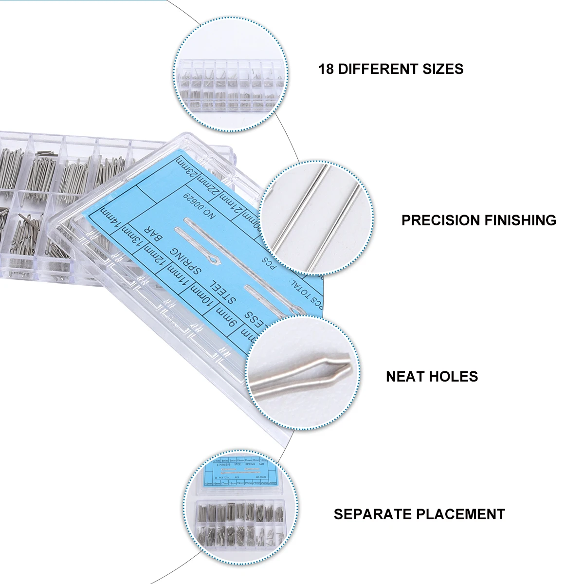 

360 Pcs Hairpin Lugs Watch Band Spring Bars Metal Adjustment Tool Repair Strap Kit Cotter Pins Watchband Replacement