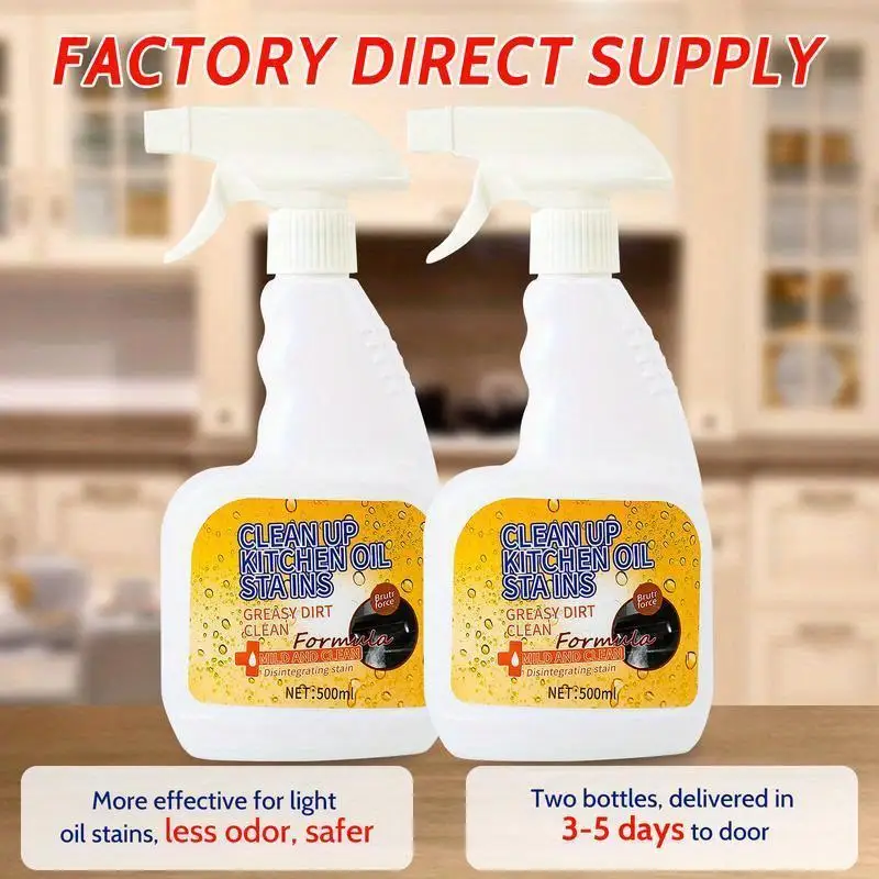 Kitchen Heavy Duty Cleaner, Antibacterial Multi-purpose Cleaning Spray, Suitable Kitchen, Countertops, Ovens, and Appliances