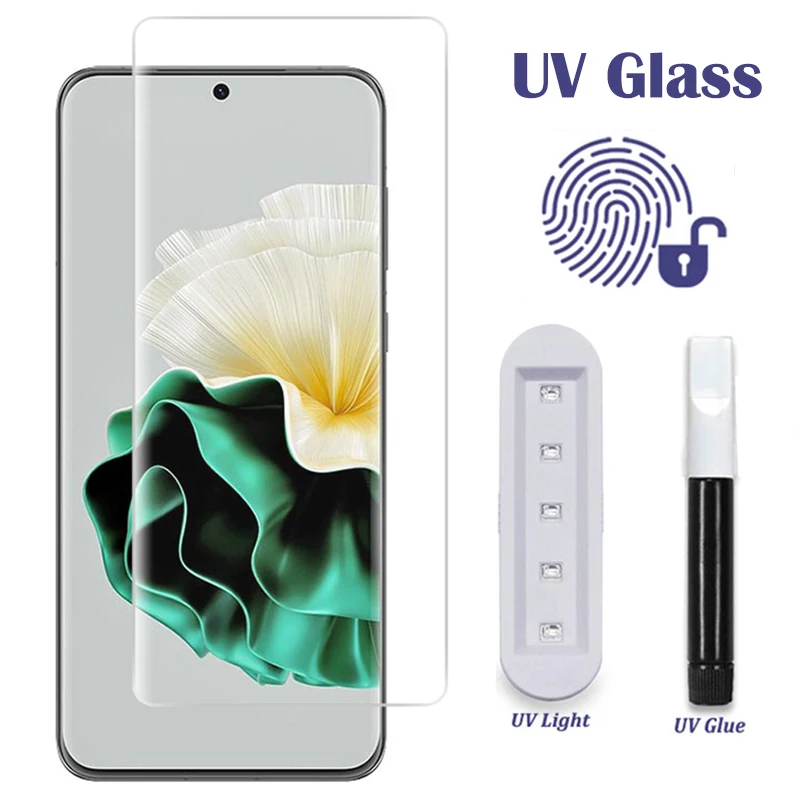 Vidrio templado con pegamento UV para Huawei, Protector de pantalla Nova 7, 8, 9, 10, Honor Magic 5, 6, P30, P60 Pro, Mate 50, 20, 40, 30, P50, P40 lite