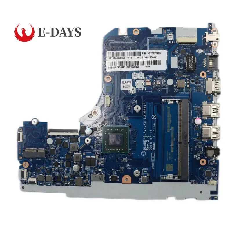 

For Lenovo V145-15AST Laptop Motherboard LA-G241P Main Board with A6-9225 CPU GPU UMA DDR4 100% Fully Tested