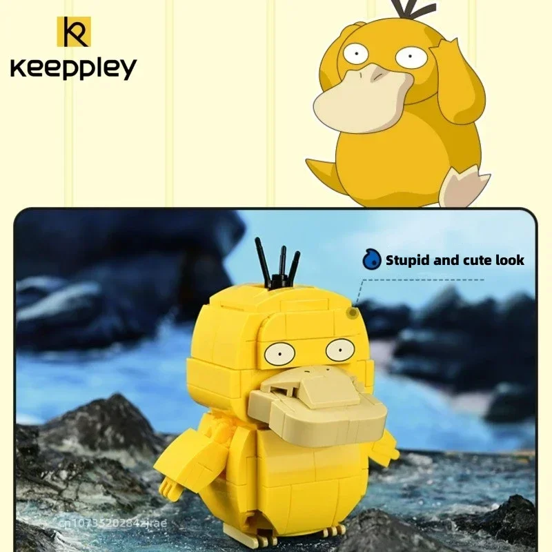 Keeppley PokéMon Collection Creative Building Blocks Cute Psyduck Model Toys Bulbasaur Assembly Decoration Gifts