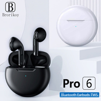 Original Pro 6 Wireless Headphones TWS Bluetooth Earphones for Xiaomi Redmi Airdots Huawei iPhone 12 13 Microphone Handsfree