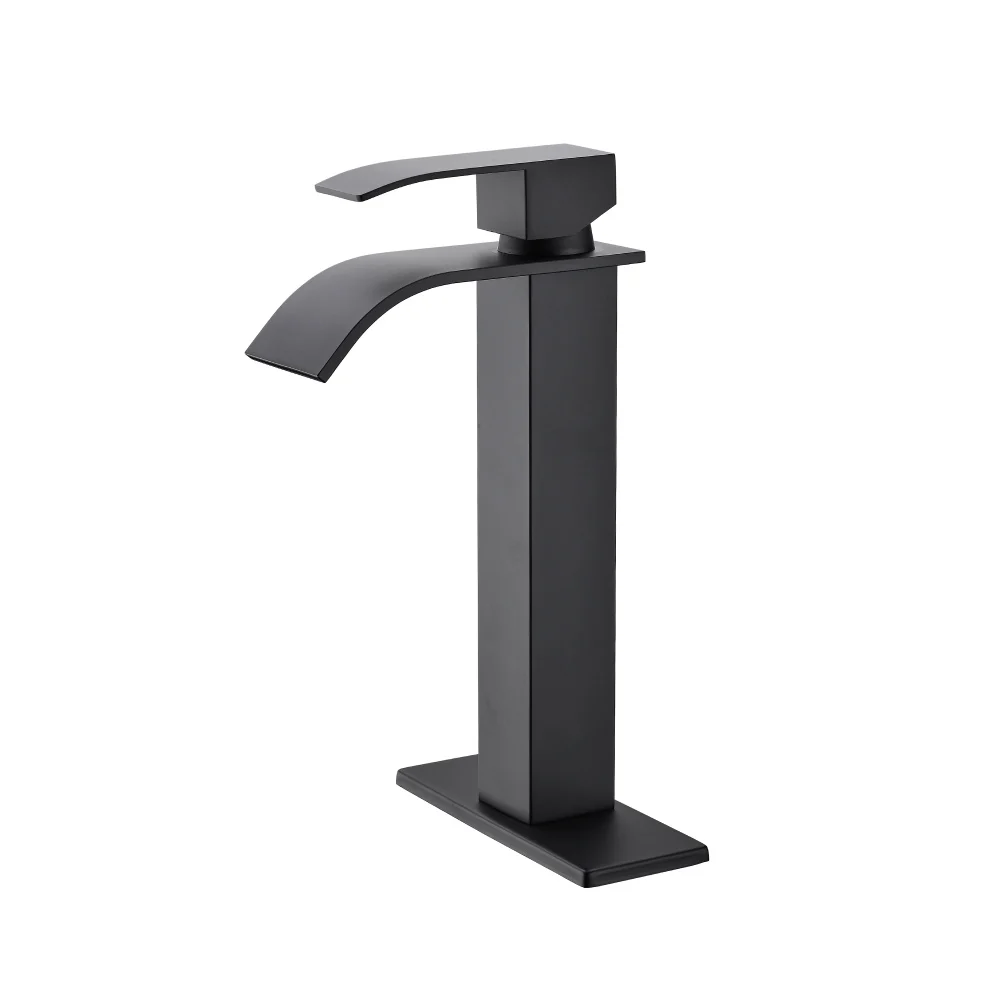 

Waterfall Spout Single Handle Bathroom Sink Faucet