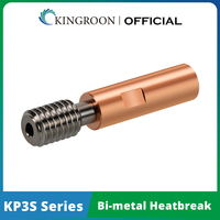 KINGROON 3D Printer Parts Upgrade Bi-metal Heatbreak For KP3S/ KP3S Pro/ KP3S Pro S1 Copper Titanium Alloy 6x30mm Throat 1/2/3pc