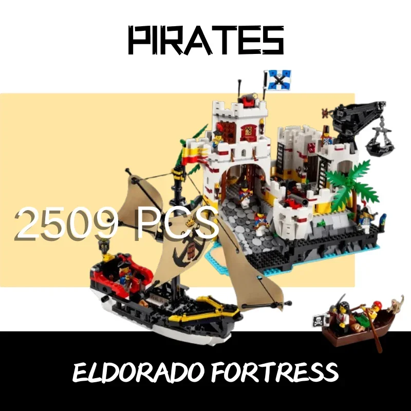 2509Pcs Building Blocks Medieval Pirates Series Eldorado Fortress Pirate Barracuda Bay Modular Intelligence Toy DIY Bricks Gifts