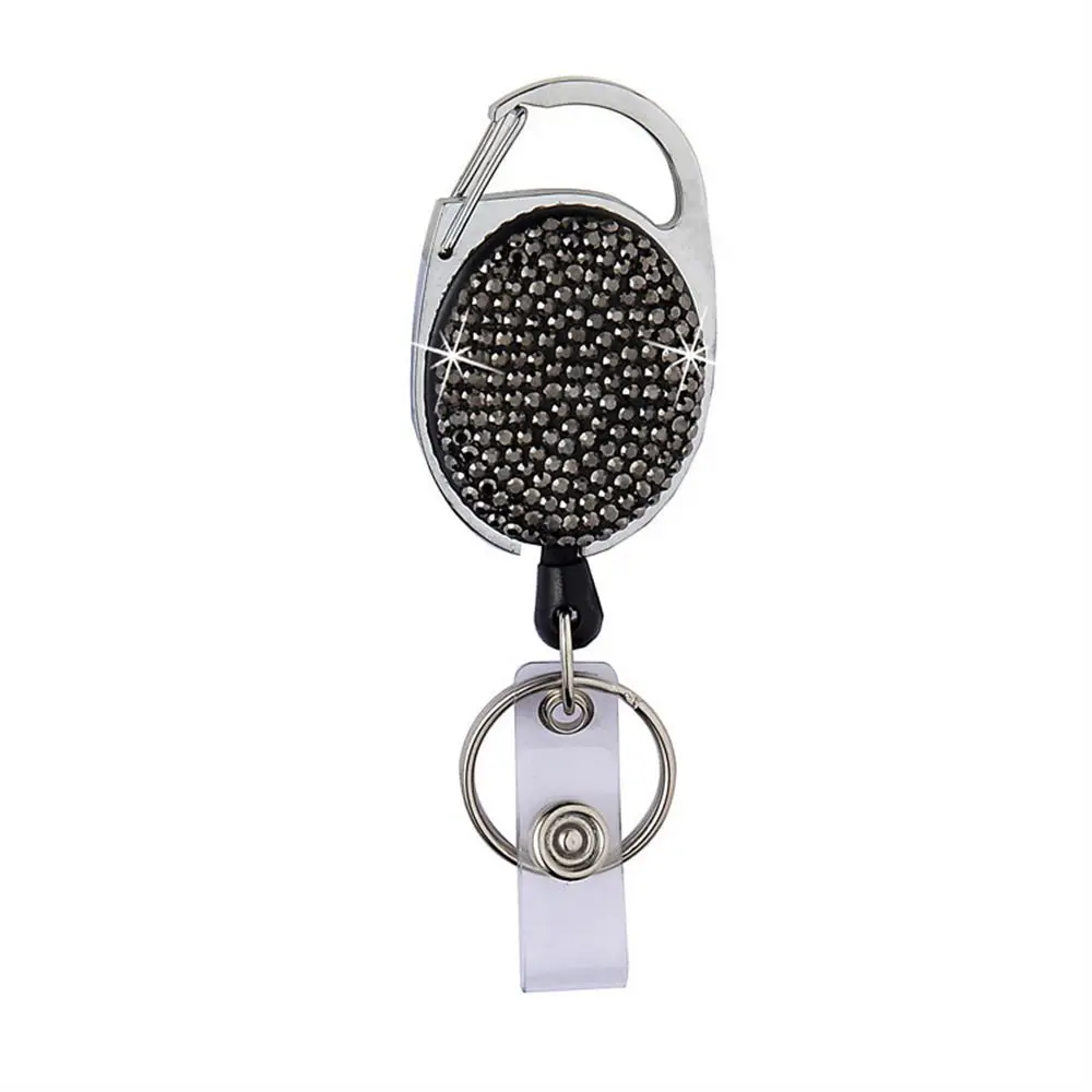 

Color Crystal Rhinestones Badge Reel Work Card Name Tag Retractable Badge Holder Sparkle Diamond ID Card Holders Nurse Doctor