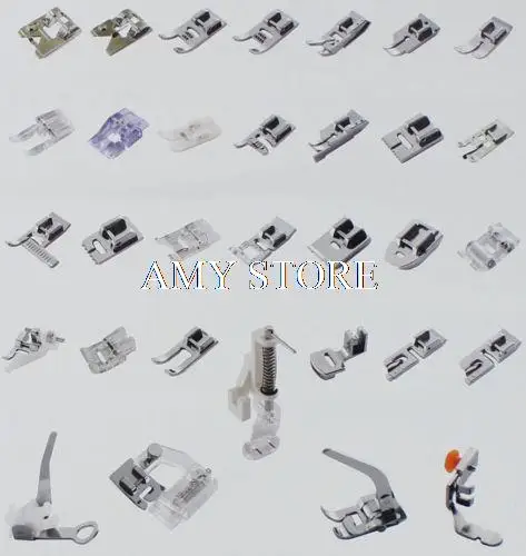 High Quality Set 32 Domestic Sewing Machine Foot Feet For Brother Singer Janome