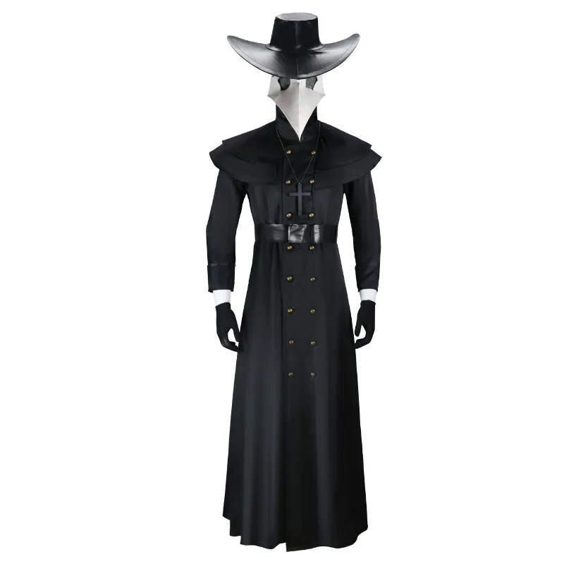 

Средневековый костюм для косплея в стиле стимпанк, европейский и американский наряд чумного доктора, длинная маска клюва вороны птицы, Хэллоуин