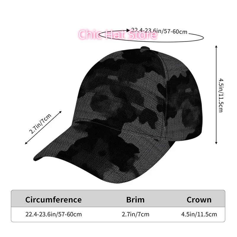 1pc Black & Gray Camo Print Baseball Cap - Adjustable Duckbill Hat with Camouflage, Lightweight Comfort for Daily Wear, Snap Clo