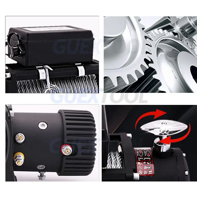 24V Vehicle-mounted Small Crane 12V Off-road Vehicle Self-rescue Vehicle Winch Hoisting Submersible Electric Winch