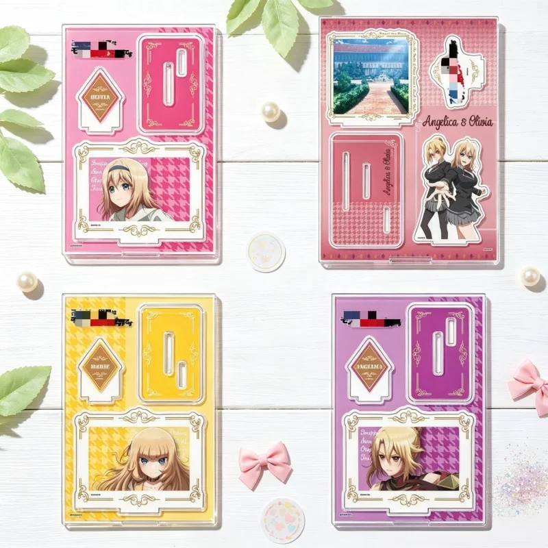 Acrylic Stand Figure Keychain Trapped in a Dating Sim Anime 15CM Leon Fou Bartfort,Marie Fou Lafan,Luxion Double insertion Gifts