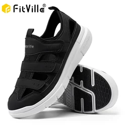 FitVille Men's Sandals Widened Diabetes Shoes Mens Casual Shoes Lightweight for Plantar Fasciitis Arch support Relief Pain