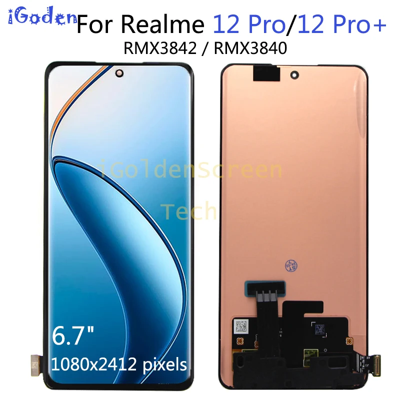 AMOLED For Realme 12 Pro RMX3842 LCD Display Touch Screen