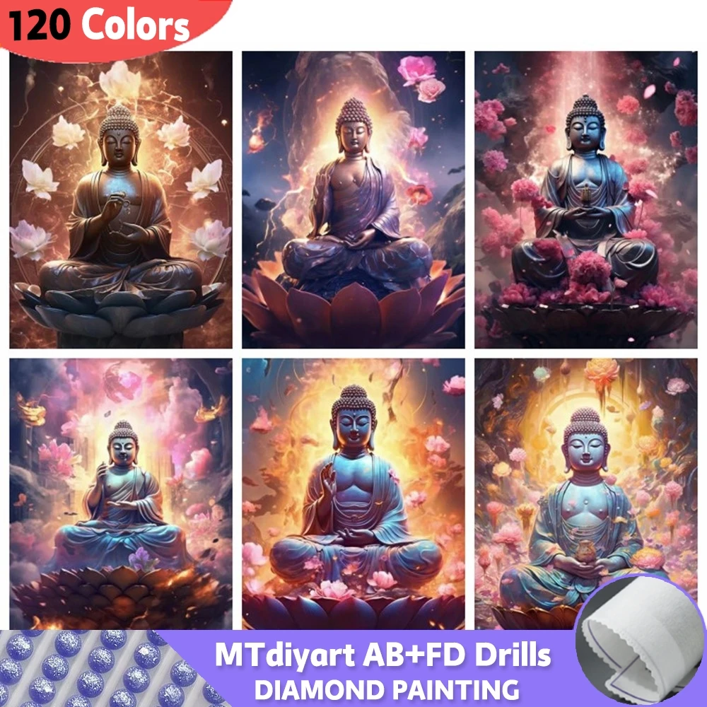 

120 цветов AB сказочная пыль 5D алмазная живопись новые поступления Будда полная квадратная круглая вышивка религия лотос мозаика домашний декор