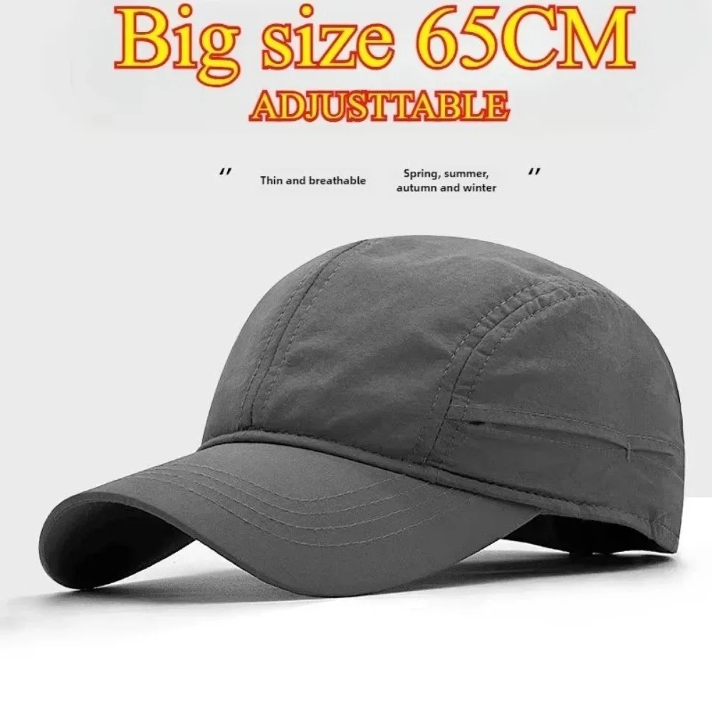 Vintage Big Size Baseball Caps Light Thin Adjustable Sports Hat Solid Color Quick Drying Trucker Cap Snapback Hats