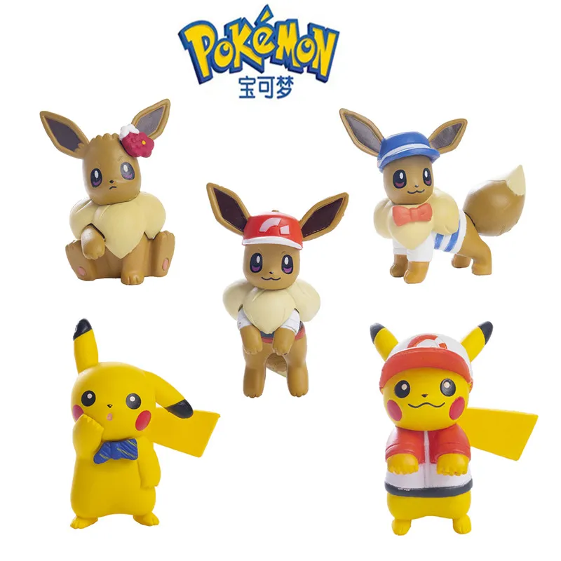 

Pokemon Anime Figures Bulk Buy Lot Pikachu Eevee Mewtwo Pocket Monster Collection Figure Doll Model Toys Kids Christmas Gifts