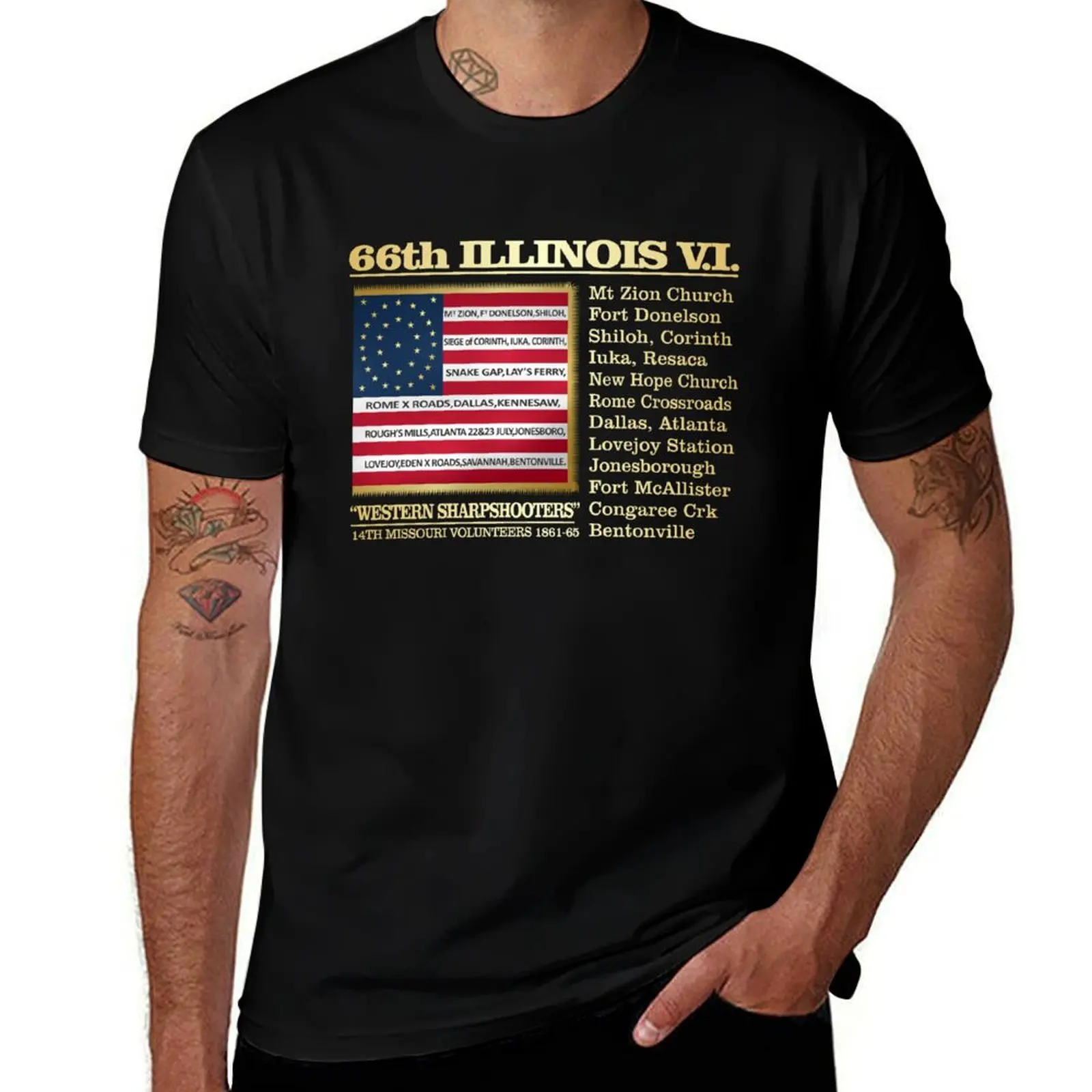 

66th Illinois V.I. Western Sharpshooters (BH2) T-Shirt anime t shirts oversize T-Shirt