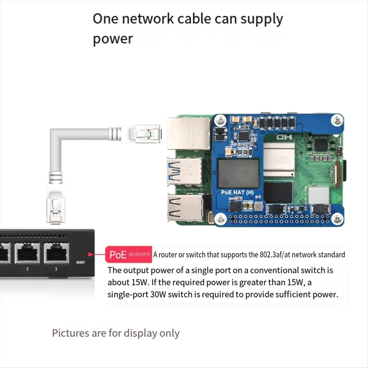 N86R For 5/CM5 PoE HAT Power over Ethernet HAT(H) 5V 5A Support 802.3af/At with Case for RPI 5/CM5