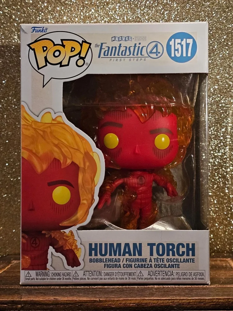 

Genuine Funko Pop Marvel Fantastic 4 Action Figures Human Torch #1239 Collect Decor Statue Doll Model Limited Edition Gift Toys