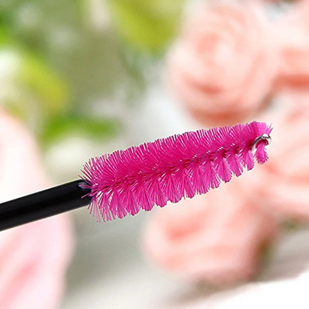 50 pezzi pennelli per ciglia premium bacchette per mascara usa e getta senza agglomeramento bacchette per mascara usa e getta rosa rossa spazzola per ciglia