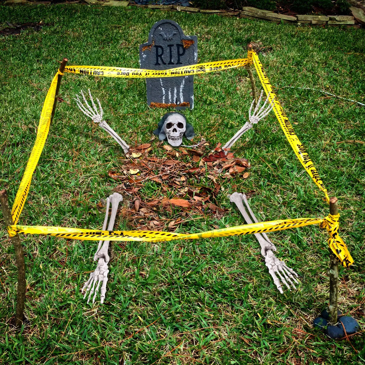 Decorazione del cimitero del teschio di Halloween Ossa horror realistiche Scena del partito Decorazione della casa stregata Accessori spettrali