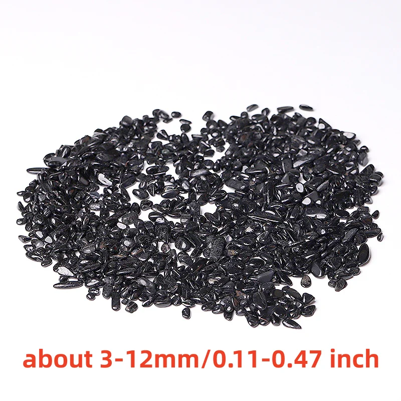 3-12mm Black Tourmaline Natural Crystal Crushed Chips, Black Tourmaline Chips Bulk Natural Stone Quartz Irregular Shape Gemstone